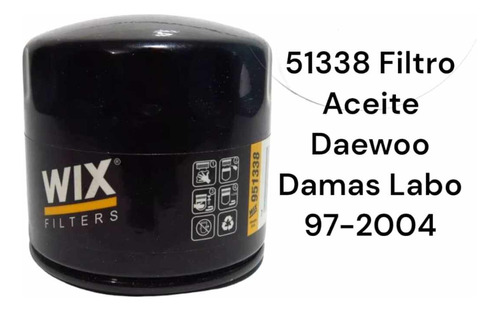 Filtro Aceite Wix Daewoo Damas-labo Universal