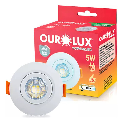 Spot Redondo Embutir Super Led 5w Branco Neutro Ourolux