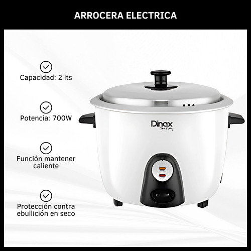 Arrocera Dinax Arrvapwh Eléctrica Blanca 700w 2l Blanco 50 60hz