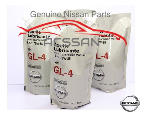 Imagen 1 de 2 de Kit 4lt Aceite Trasmision Manual Sae-75w85 Nissan Original
