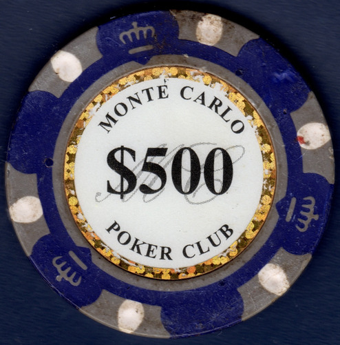 Ficha Token De 500 Monte Carlo Poker Club