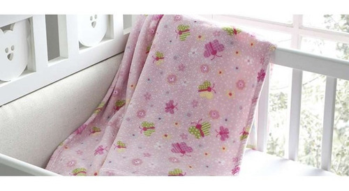 Imagem 6 de 9 de Manta Bebê Microfibra Glorious Borboletas 90cmx1,10m Corttex