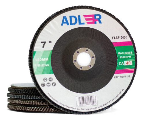 Disco Flap 7 Grão 40 60 80 Lixa Zircônia Alto Rendimento