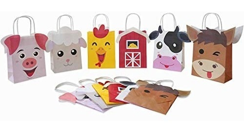 Imagen 2 de 7 de Bolsas De Regalos Para Fiestas De Animales De Granja Regalo