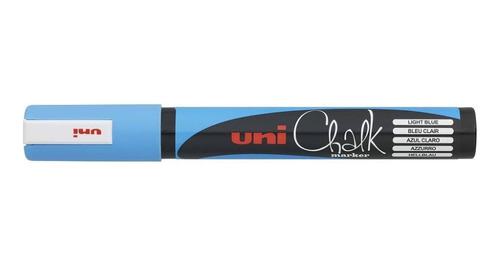 Marcadores Tiza Liquida Uni Chalk Pwe 5m Celeste Caja X 12