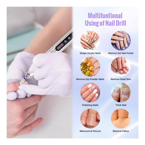 Máquina De Taladro De Uñas Eléctrico Inalámbrico 13 En 1 Kit