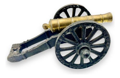 Antiguo Cañón Miniatura De Bronce Y Hierro (Usado)