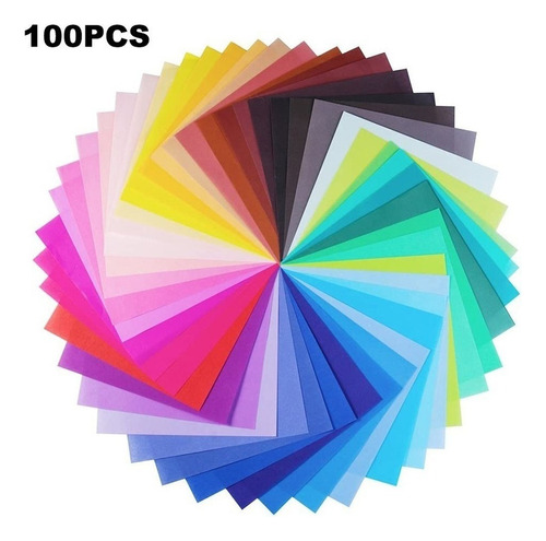 . 100 Hojas De Papel De Origami 20 X 20 Cm, Colores Vivos