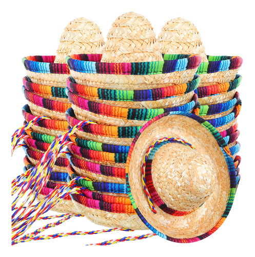 50 Sombreros De Fiesta Mini Mexicanos Para Fiesta De 6 Pulga