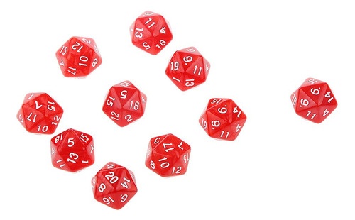 20piece Twenty Sided D20 Para Jugar Rpg Party Rojo Y Azul