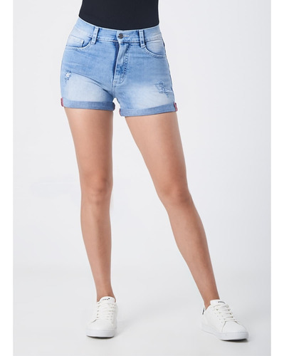 Short Denim Stretch Pionier Jadis Total Sky Torn