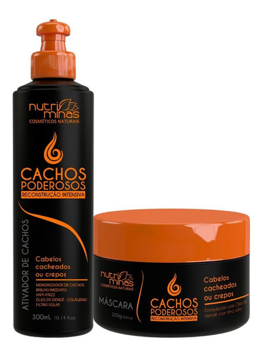Máscara 250g E Finalizador 300ml Nutriminas Cachos Poderosos