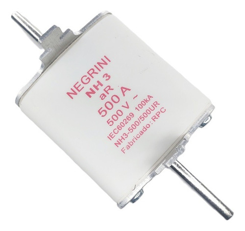 Fusível Nh-3 Ar Ultra Rápido 500vca 100ka 500a