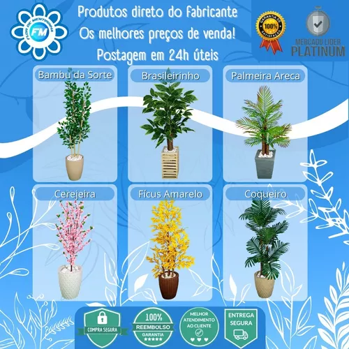 Kit Bambu Planta Artificial Grande Pequena Decoração De Sala