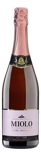 Espumante Brasileiro Rosé Brut Miolo Cuvée Tradition Chardonnay Pinot Noir Vale dos Vinhedos Garrafa 750mlMiolo adega Miolo 750 ml