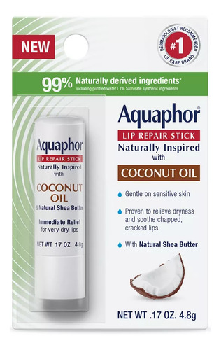 Bálsamo hidratante reparador labial de coco Aquaphor