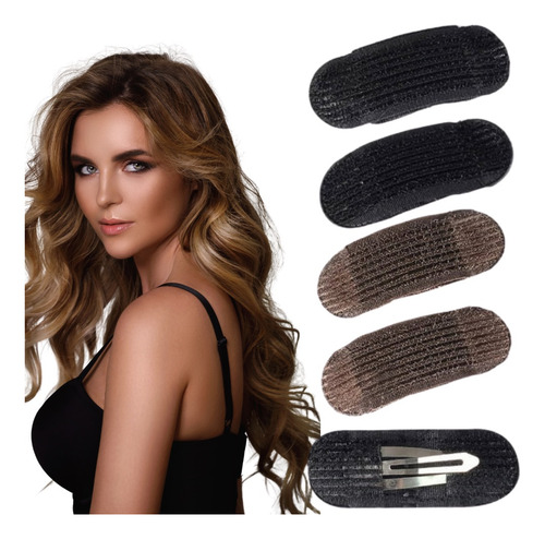2 Pinzas Para El Pelo Para Dar Volumen Negro Y Marron