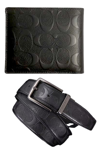 Cinturón Y Cartera +tarjetero Coach Cinto + Billetera Casual Negro Cinturon Para Traje, Cinturones Casuales, Cinturon Elegante, Cinturones Para Vestir, Hasta T-40