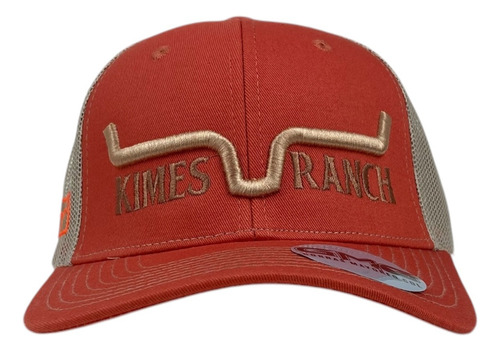 Gorra Vaquera Kimes Ranch Trucker Malla Naranja/beige Gabardina Unitalla Ajustable