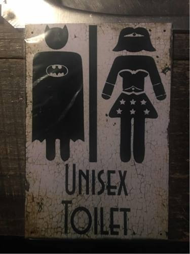 Cártel Chapa Baño Unisex Damas Caballeros C/u 30 X 20