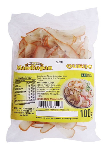 Mandiopan Sabor Queijo 100g