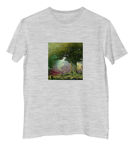 Remera Niño Arbol De La Vida Verde En El Bosque Bello