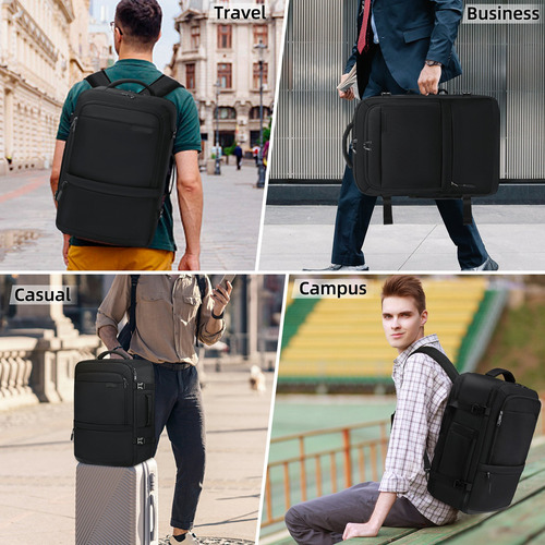 Mochila Para Laptop 17 Pulgadas Mochilas Hombre Impermeable Color Negro Diseño De La Tela Liso