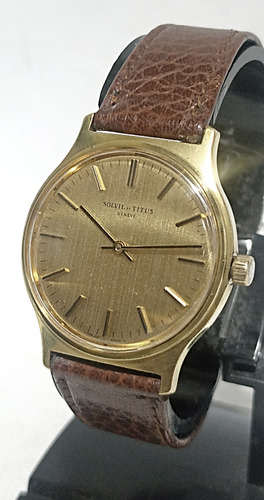 Reloj Suizo Solvil Et Titus Geneve De Cuerda Marrón Oscuro Dorado Dorado (Usado)
