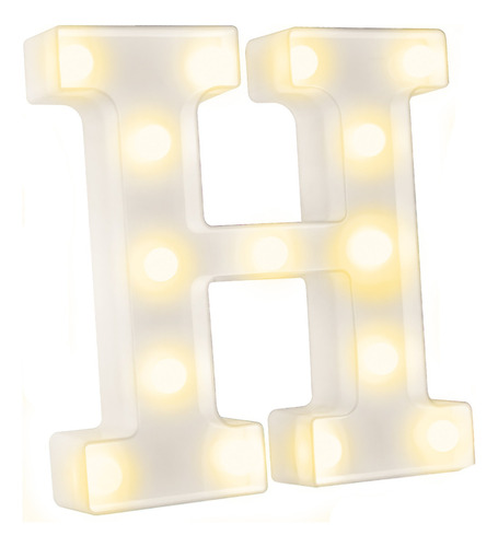 Anuncio luminoso Bluelander Luces de números del alfabeto color h - luz de color amarillo x 22.5cm de alto - 110V/220V