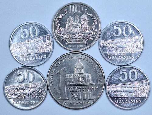 Paraguai 50/100/1000 Guaranis 2006 Brilhantes (Usado)