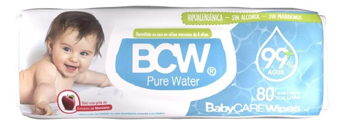 Toallas Humedas Babycare Wipes Pure Water C/tapa Pack X10