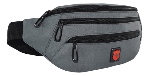 Cangurera Royal Swiss® Riñonera Multiusos Bolsillo Frontal Color Gris Diseño De La Tela Lisa