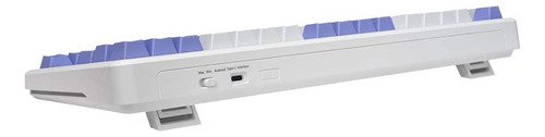 Teclado Gamer Aula F87 Blanco/morado, Azul, Inglés, Tkl Teclado Blanco/morado Idioma Inglés Us
