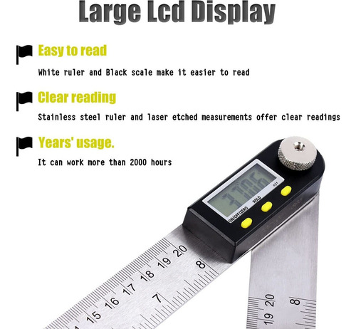 Gj Digital Angle Finder Rule | Transportador Digital