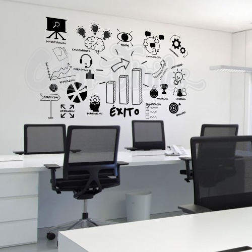Vinilo Decorativo Oficina Negocio Pared Empresa Exito Idea