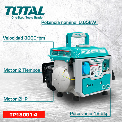 Grupo Electrógeno Generador Total 800w 2t Monofásico Camping