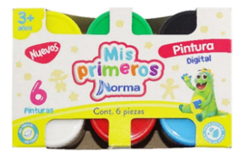 Pintura Para Dedos Norma Caja C/ 6 Piezas De 50 Grm C/u