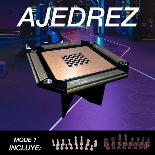 Mesa De Ajedrez Profesional Con Accesorios 1.2m X 1.2m Mdf