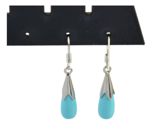 1 Par Pendientes De Perla Forma Gota Joyería Elegante Azul
