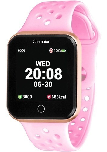 Relógio Smartwatch Champion Bluetooth Ch50006r Pulseira Rosa