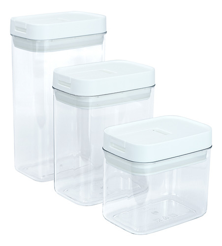 Hw Home De Recipientes Herméticos Con Tapa Blanca 3