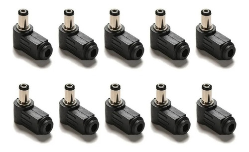 Kit 20 Conector Plug Dc Jack P4 P8 L Macho Pino 90 Graus