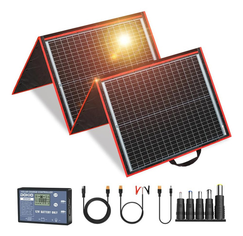 Kit De Panel Solar Plegable Portátil De 160w 18v (22x2...