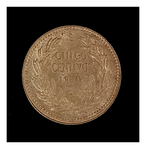 Chile 5 Centavos 1910 Sin Circular Plata Km 155.2a