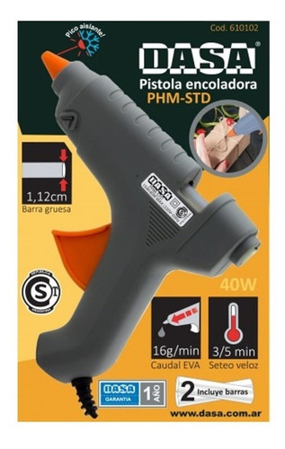 Pistola Pegamento Phm-std Encoladora 40w Dasa + 2 Barras Gr