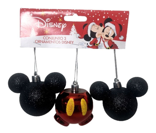 Kit 03 Enfeites Árvore Natal Do Mickey Mouse Disney Original