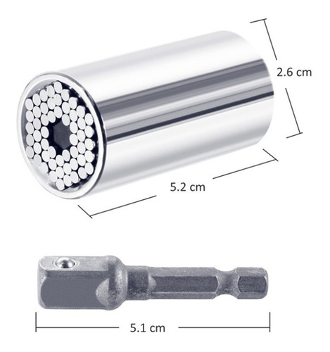 Imagen 3 de 5 de Dado Universal Gator Grip Con Adaptador 1/4-3/4 (7mm-19mm)