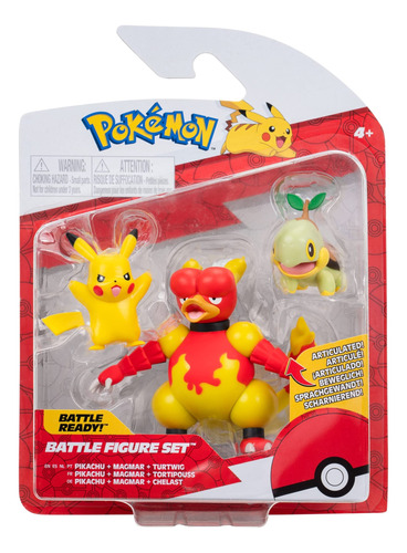 Figura Pokemon Battle Set 3 Pikachu Charmander Psyduck Mas 