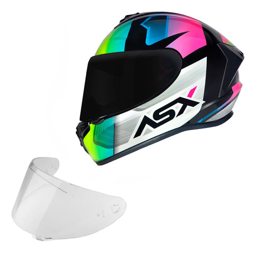 Capacete Fechado Moto Asx Draken Striker + Viseira Extra