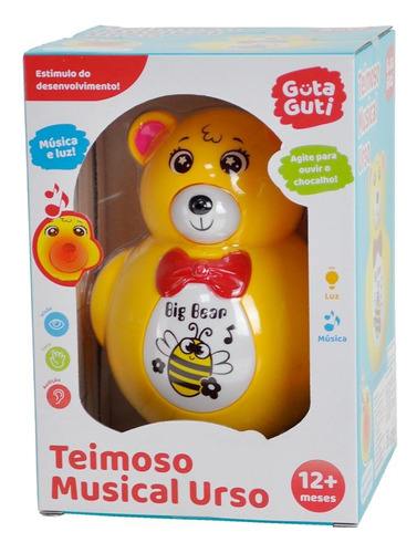 Teimoso Musical Urso Guta Guti - Dm Toys Dmb6661